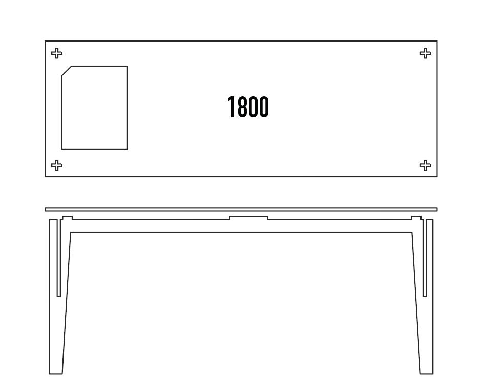 Office Desks Daddy B 1800 - With Tray