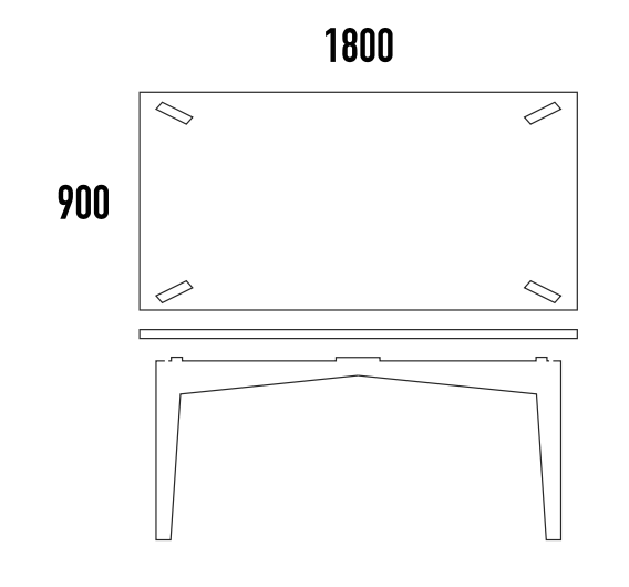 Tables Little Board Narrow 1800 X 900 - Meeting Table